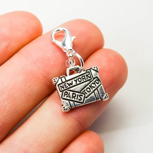 Travel Charm Suitcase Charm World Traveler Zipper Charm Suit