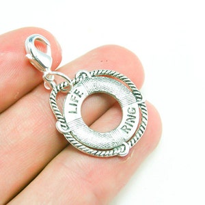 Life Ring Clip on Charm | Life Support Clip Charm | Boating Sailor add on Charm | Sailing Clip on zipper charm | Bracelet clip Charms  SC364