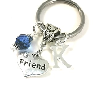 Personalisierte Beste Freunde Schlüsselanhänger mit Geburtsstein und Initial Charm Schlüsselanhänger, Versprechen Schlüsselanhänger, BFF Keyring, Boyfriend GirlfriendKey211