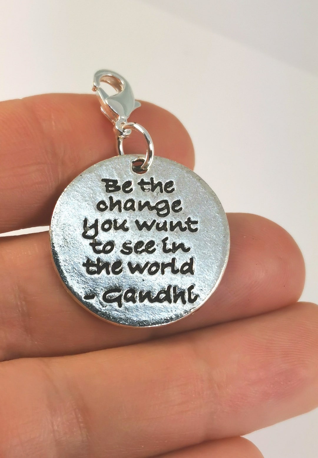 Inspirational Charms word Charms quote Charms silver Gandhi Etsy