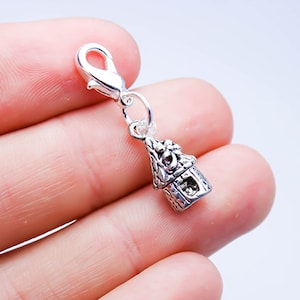 Mini Cottage Charm - Mini Hobbit House clip on charm - Fairy tale Charm - Tiny house charm - clip zipper charm - add on Bracelet charm SC593