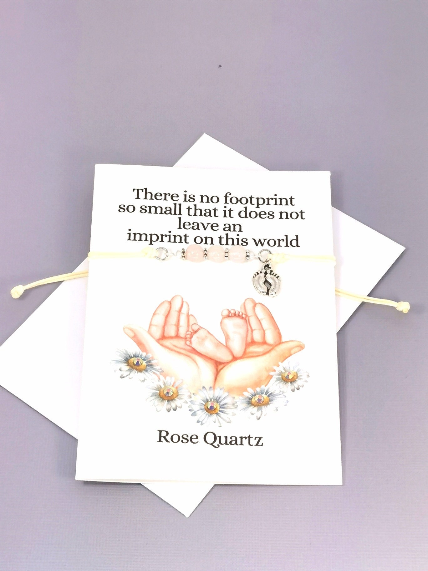 Miscarriage Sympathy Gift - No Footprint So Small * Sympathy Bracelet * Miscarriage Gift * Baby Loss Bracelet * Baby Loss Gift Card