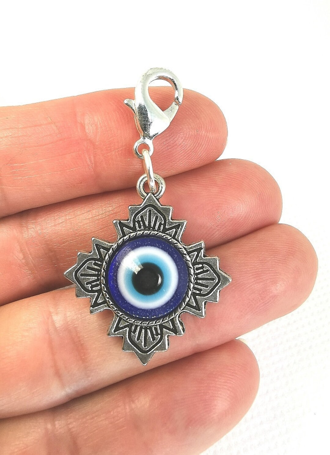 Evil Eye Clip On Charm, Gold Evil Eye Pendant, Keyring, Protect, Pet  Collar, Bag Charm, Zipper