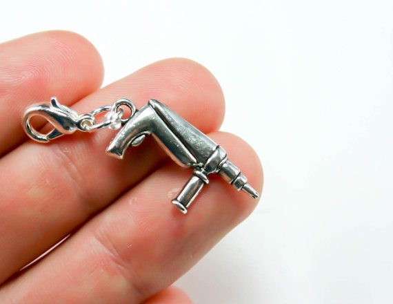 925 Sterling Silver Ski Boot Drill Tool Screwdriver Power Pendant Charm 925 Sterling Silver Ski Boot Drill Tool Screwdriver Power Pendant Charm