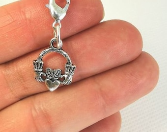 Irish Claddagh Charm | Irish Symbol Charm | Irish Celtic heart Charm | Trinity Charm | Clip On Charm | Planner clip charm | Bag charm 1132