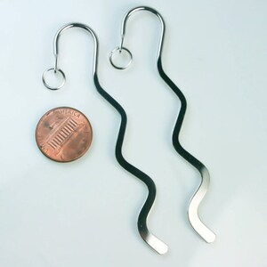 Bookmark Supplies - Two Zig Zag Bookmark - Shiny Silver Metal Bookmark - Silver Toned Bookmark SUP060