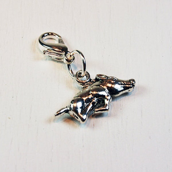 Boar Charm - Razorback Charm - Animal Charm - Arkansas Charm - School Mascot Charm SCC1061