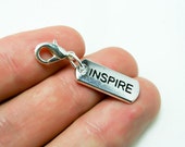 Inspire Charm. Inspirational Charm for Keychain. Silver Colour Charm for Inspiration. SCC391