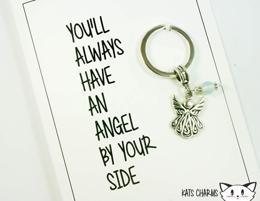 Angel by Your Side Card. Guardia Angel Card. Support Keychain Card ...
