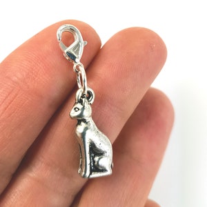 Cat keychain charm | Cat clip on Charm | Feline Cat Bracelet Charm | Kitten Charm | Planner clip on charm | Purse Bag clip on charm 966