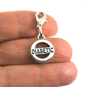 Diabetic Keychain Charm | Type I Diabetic Keyring Charm | Type 2 Diabetic Charm | Medical clip on Charm | Medical Alert Charm SCC929