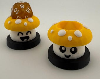 Chonkshroom Dice Holder 2‑Pack – Custom Chibi Woodland Creatures, Whimsical Decor & Dungeon Master Gift