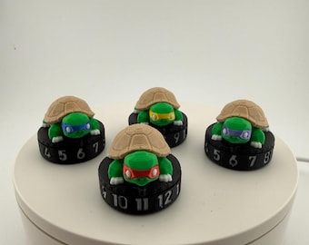 3D Printed Turtle Ninja Clicker 1-12 Token / Counter base - MTG Commander Accessory
