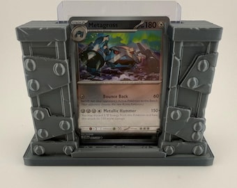 Forged Steel TCG Card Display Holder – Slab or Toploader Stand