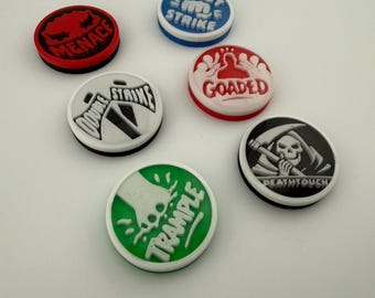 Magic the Gathering Combat Pressure Ability Counters – MTG Commander Keyword Counter Set of 6