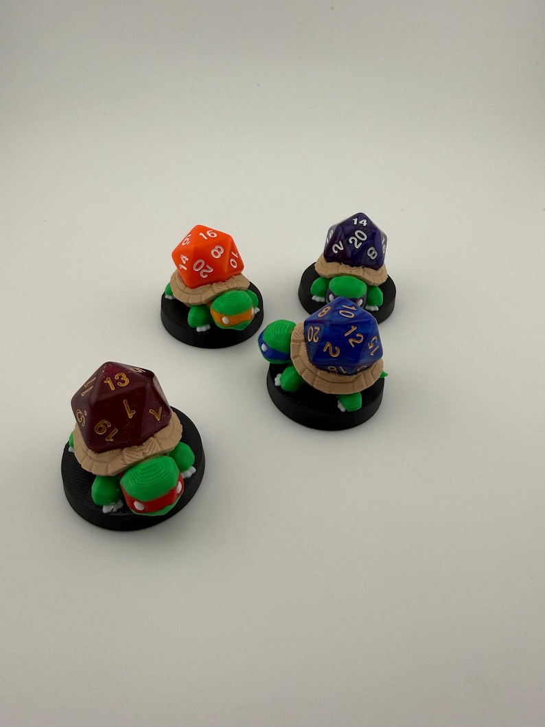 Turtle Shell Fantasy Token 3D Printed Turtle Ninja Token Dice and Display Holder - MTG Commander ...