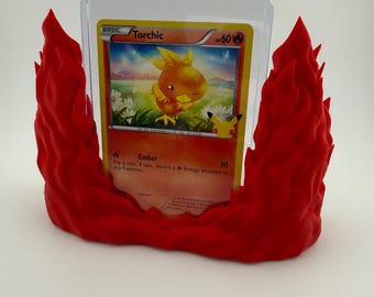 Flame Card Display Stand | Trading Card Holder | Pokémon / MTG Card Stand | 3D Printed Fire Display | Desk Showcase for Collectors