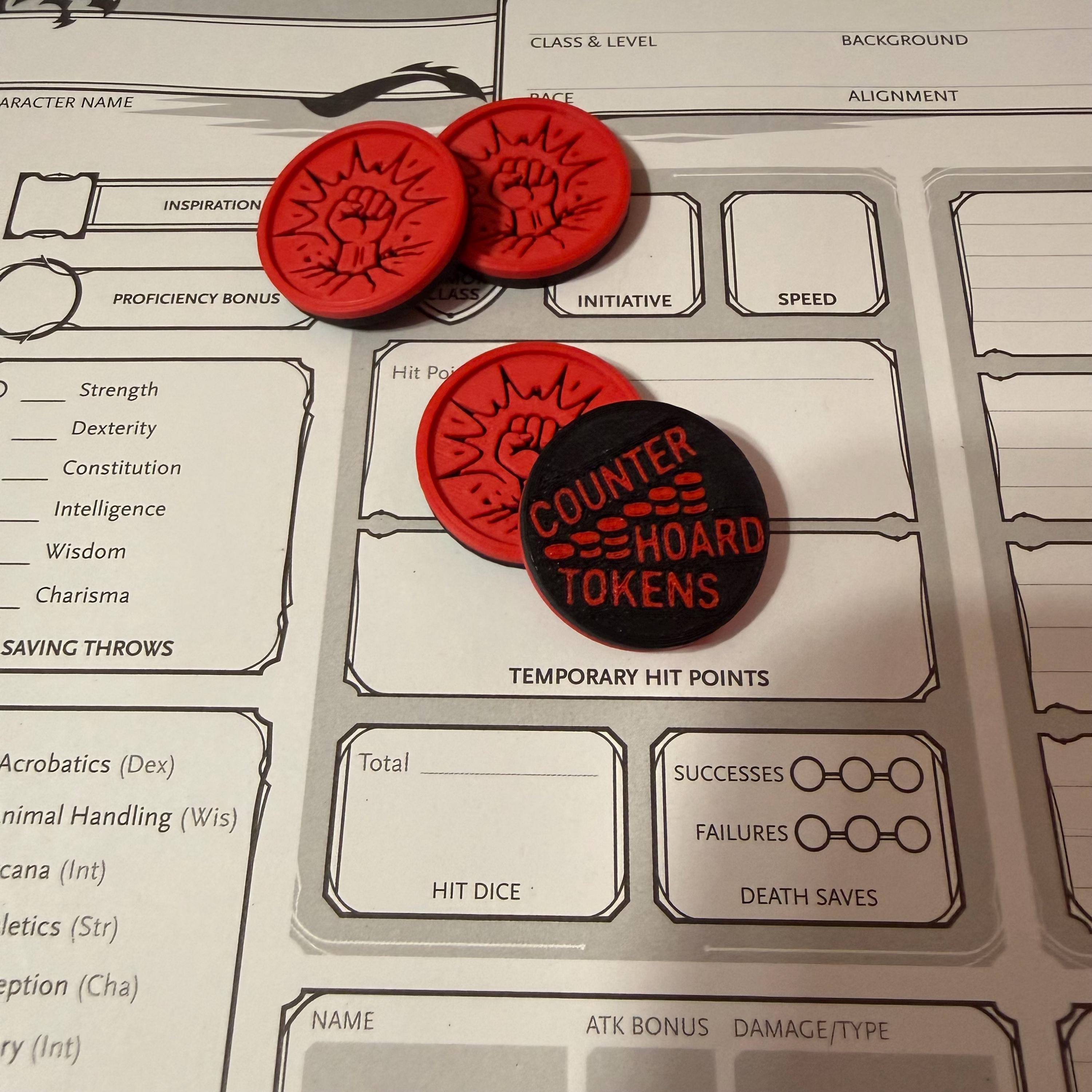 4 Barbarian Rage Tokens – 1