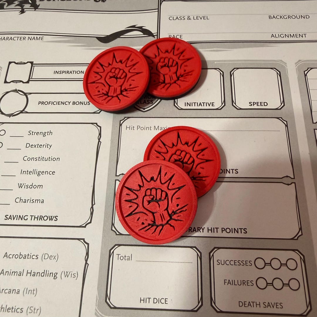 4 Barbarian Rage Tokens – 1