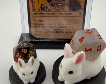 3D Printed Rabbit Dice Holder | Spindown Holder | MTG Commander EDH Accessory
