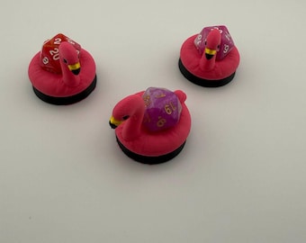 3D Printed Flamingo Pool Floatie D20 Dice Holder | MTG Commander EDH Counter