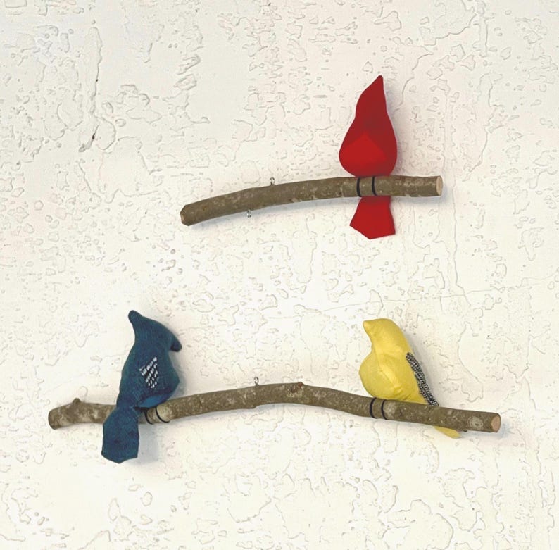 Custom Bird Mobile: American Woodland Nursery Decor on Natural Branches image 11