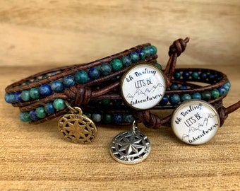 Oh Darling Lets Be Adventurers Double Wrap Bracelet, Chrysocolla Bracelet