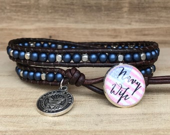 NAVY Wife Double Wrap Bracelet