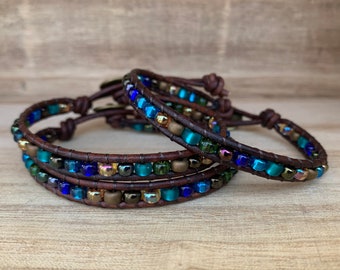 Peacock Single Wrap Bracelet