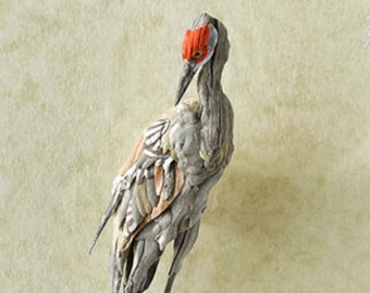 Blank Card - 'Solitude' - Sandhill Crane Paper Sculpture, Print