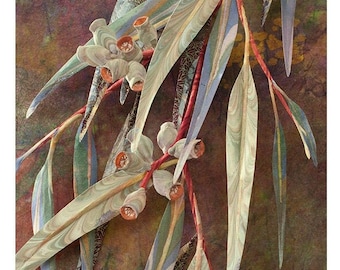 Eucalypt - Original Eucalyptus Paper Sculpture - Layered Papercutting Collage