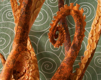 Blank Card - 'Ancient Arms I' - Octopus Paper Sculpture, Print