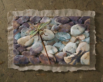 Blank Card - 'Sound of Water' - Garden Landscape, Print of Paper Sculpture