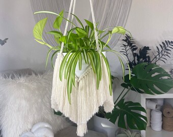 Fringe macrame plant hanger NO wooden ring