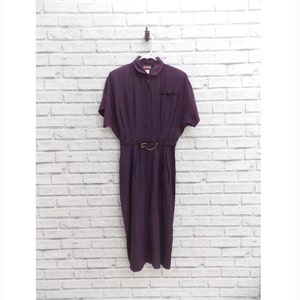 MISS VIOLET - Vintage Violet Dress | Vintage Midi Dress | 1980s Dress | Purple Midi Dress | Vintage Dress | Knee length Dress |