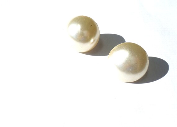 PEARL EYES - Extra Large Faux Pearl Earrings | Vi… - image 1