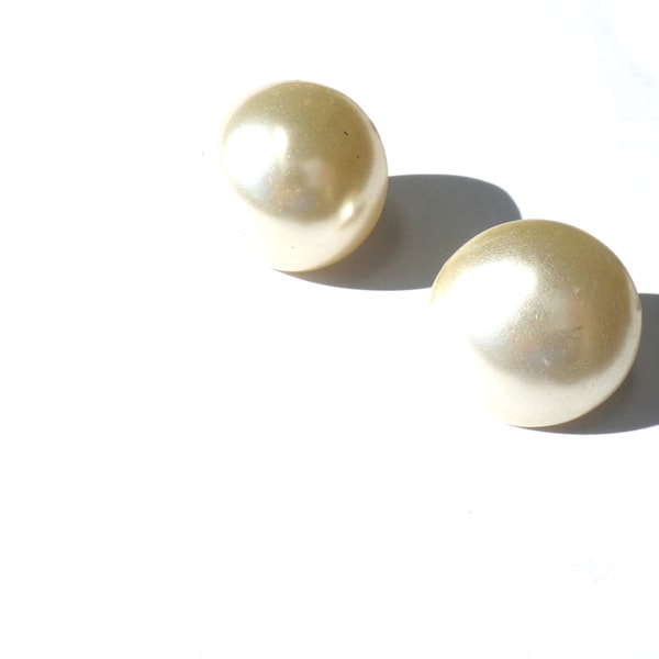 PEARL EYES - Extra Large Faux Pearl Earrings | Vintage 80s Wannabe Mismatched Pearls