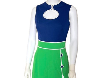 Vintage 1960’s mod era Miss Jane Miami sleeveless horse maxi dress S