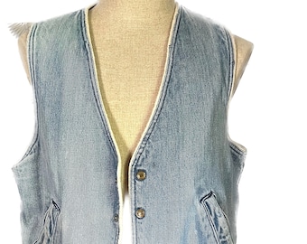 Vintage 1980's OSHKOSH B'GOSH denim jean jacket vest L