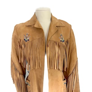 Vintage 1950&#39;s Pioneer Wear Albuquerque fringe beaded jacket S AS IS
