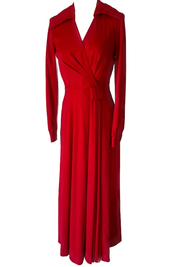 Vintage 1960’s dark red The Eva Gabor Look by Estevez maxi dress M