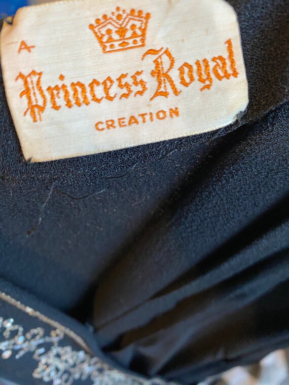 Vintage 1930's black crepe A Princess Royal Creat… - image 10