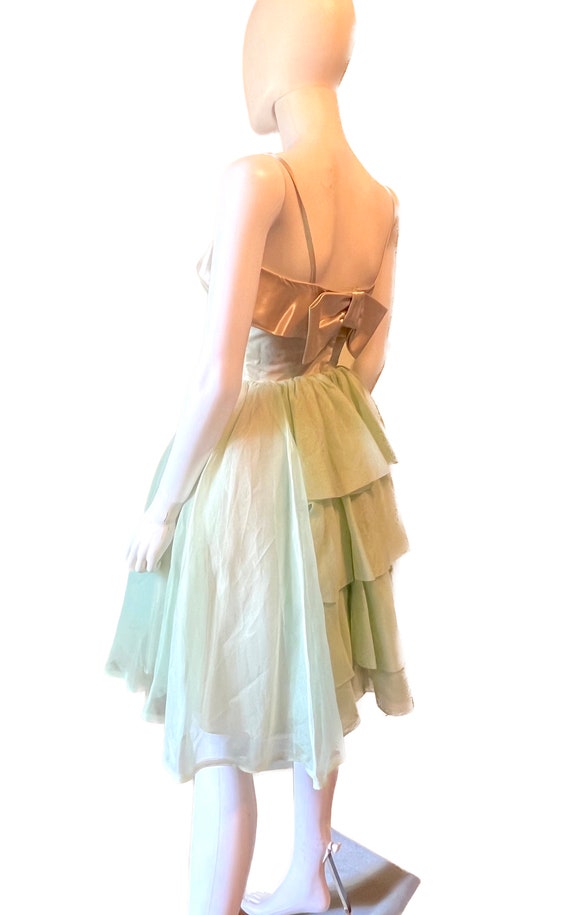 Vintage 1950's formal tulle prom dress S - image 4