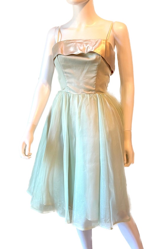 Vintage 1950's formal tulle prom dress S - image 2