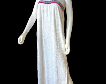 Vintage 1970's Patti Cappalli California terry cloth swimsuit coverup dress M