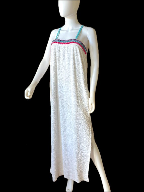 Vintage 1970's Patti Cappalli California terry cloth swimsuit coverup dress M