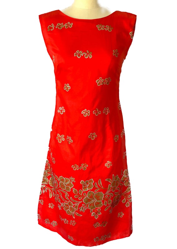 Vintage 1960’s mod era An Original Hawaiian Togs red sleeveless dress S