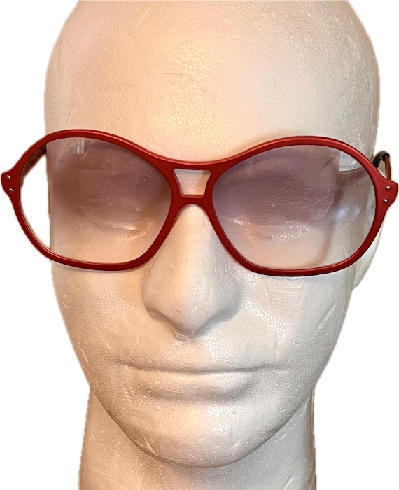 Vintage 1970's red metallic aviator sunglasses metal frames HUNGARY