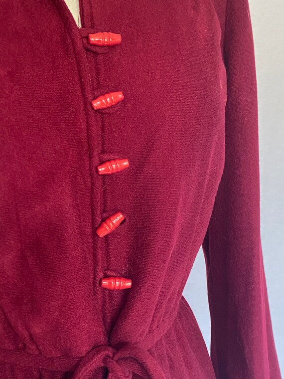 Vintage 1970's Gunne Sax era burgundy velour 2-pi… - image 4