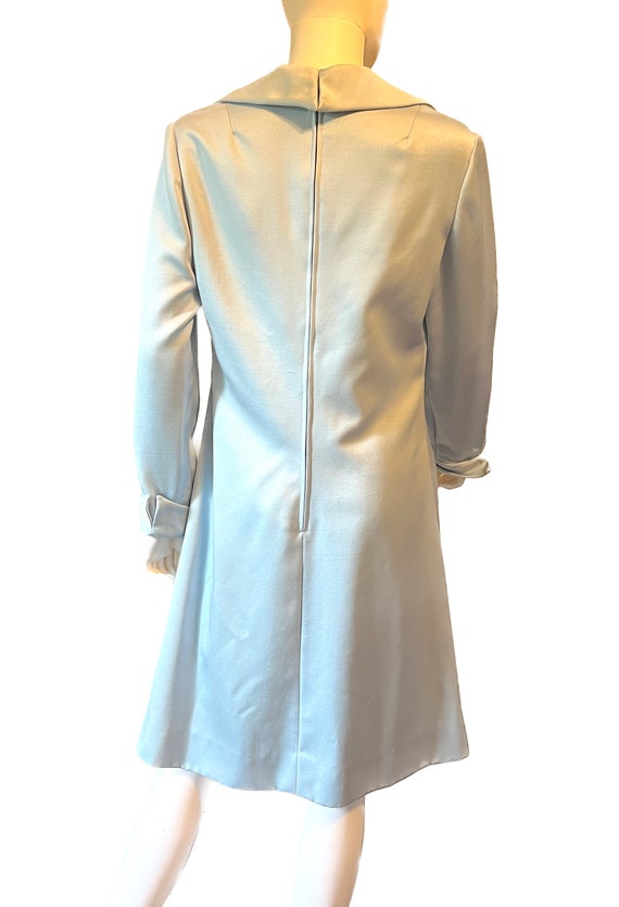 Vintage 1960’s designer Carlye blue silk rhinesto… - image 4